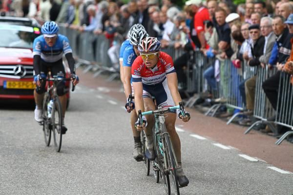 Dutch champion Pim Ligthart (Vacansoleil-DCM) at the head of the break.