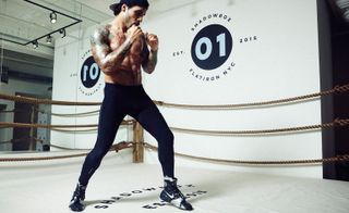 Man standing in a boxing ring