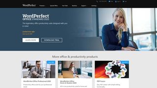 WordPerfect's homepage