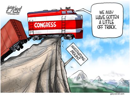 Political cartoon U.S. Congress investigations