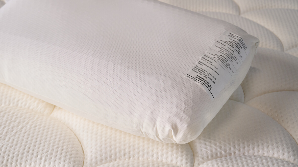 A close-up shot of the Purple GridCloud pillow