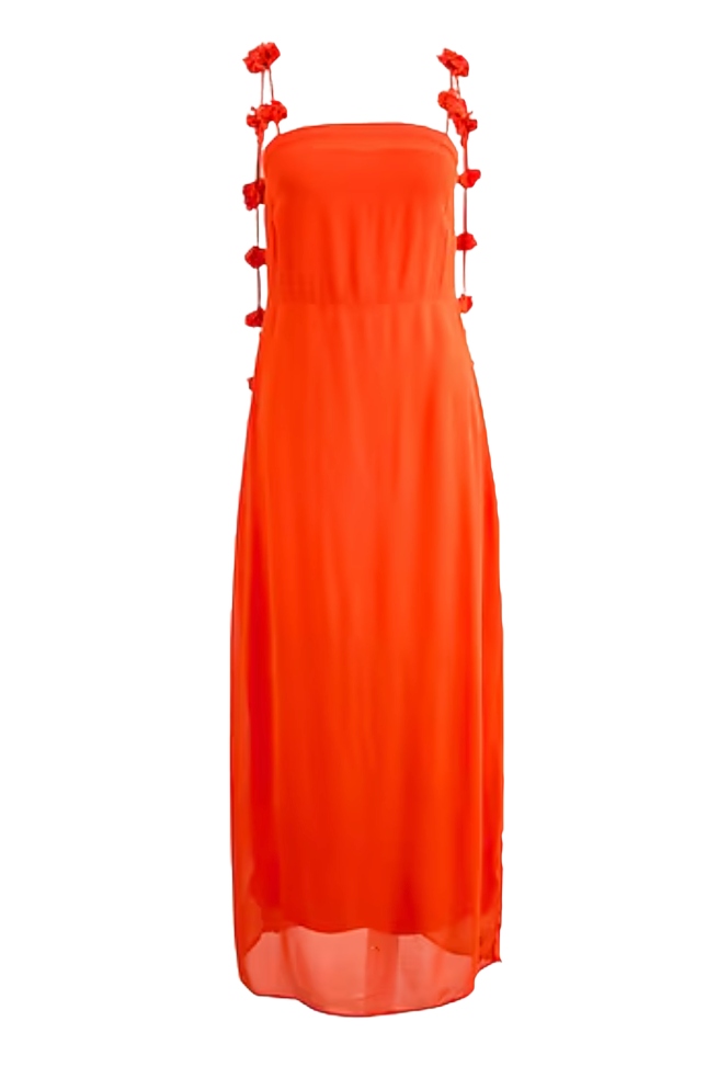 Collection Rosette-Strap Sheath Dress in Chiffon