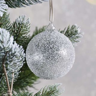 Glass frosted tree decoration