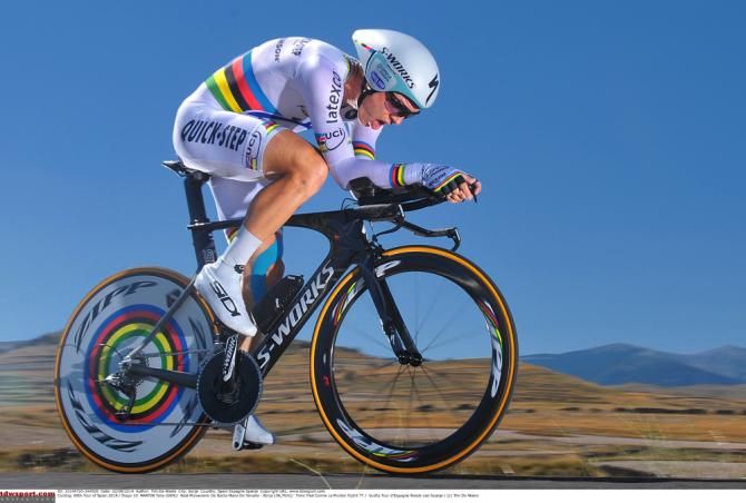 Tomy Martin (Omega Pharma QuickStep) in full time trial mode