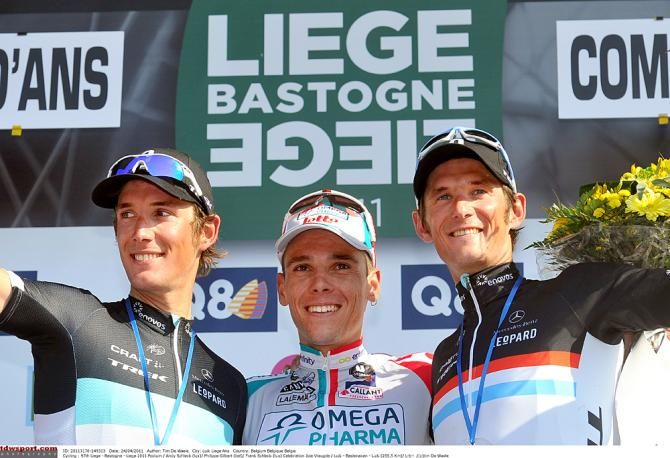 Andy and his brother Frank Schleck lost out to Philippe Gilbert in the 2011 Liege-Bastogne-Liege