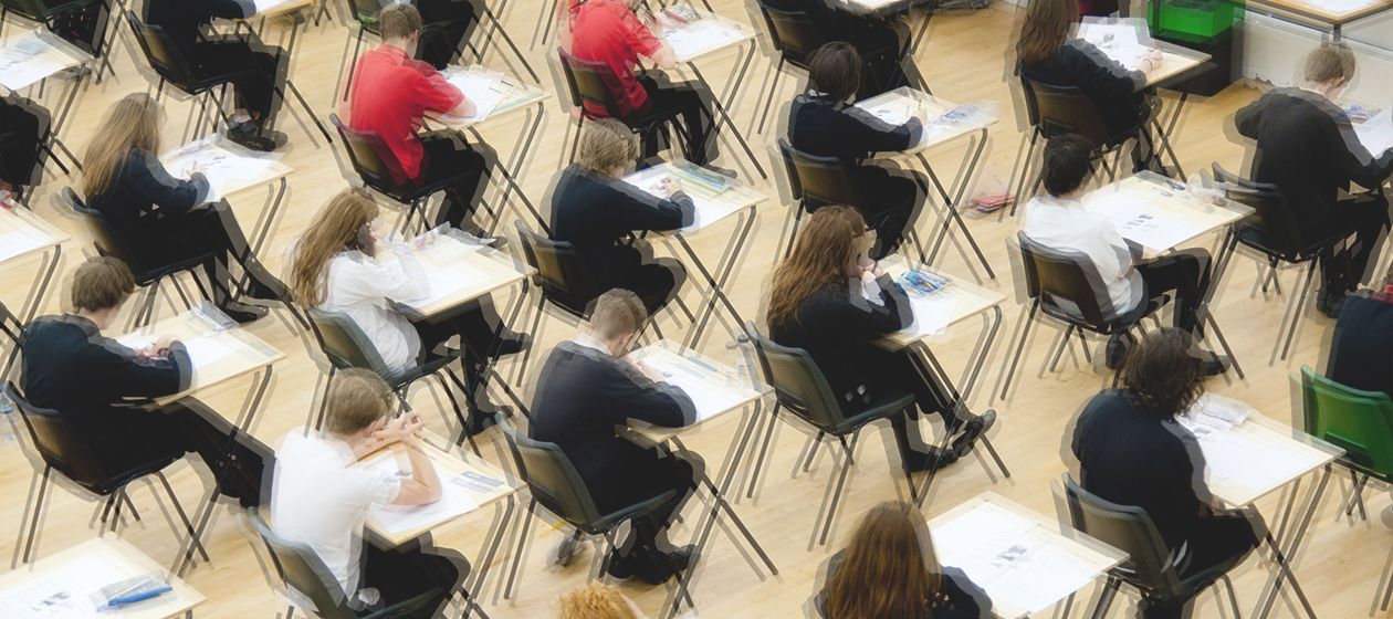 Students taking a standardized test.