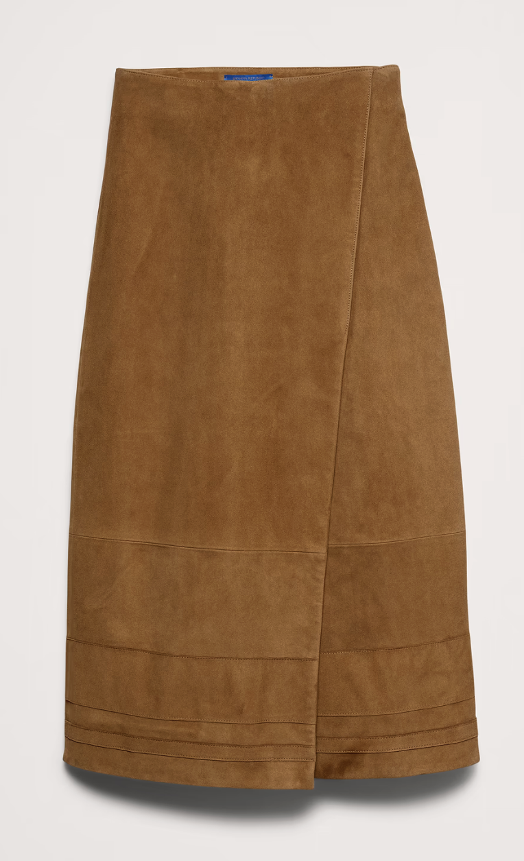 Banana Republic x La Ligne, The Suede Wrap Midi Skirt