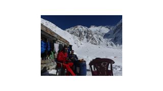 Tom Ballard and Daniele Nardi relaxing together on Nanga Parbat before their fated climb