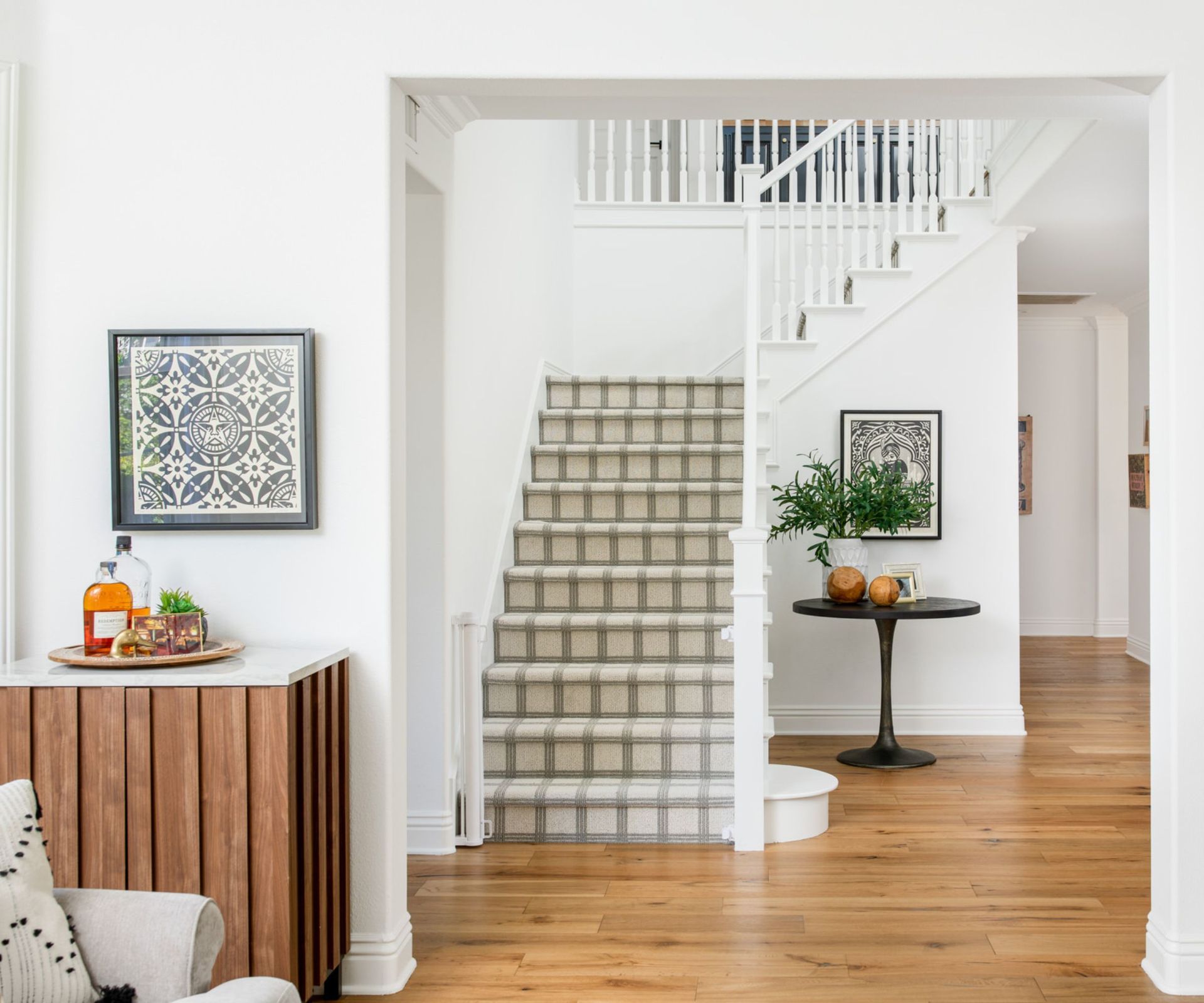 Hallway painted in white paint