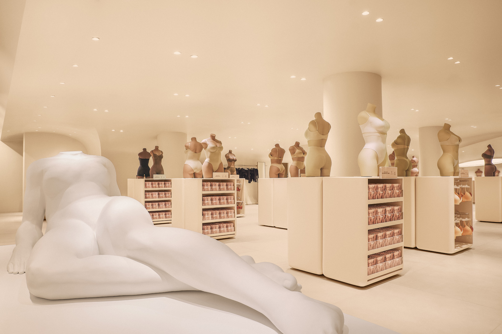 Skims store interior London by Kim Kardashian and Rafael de Cardenas