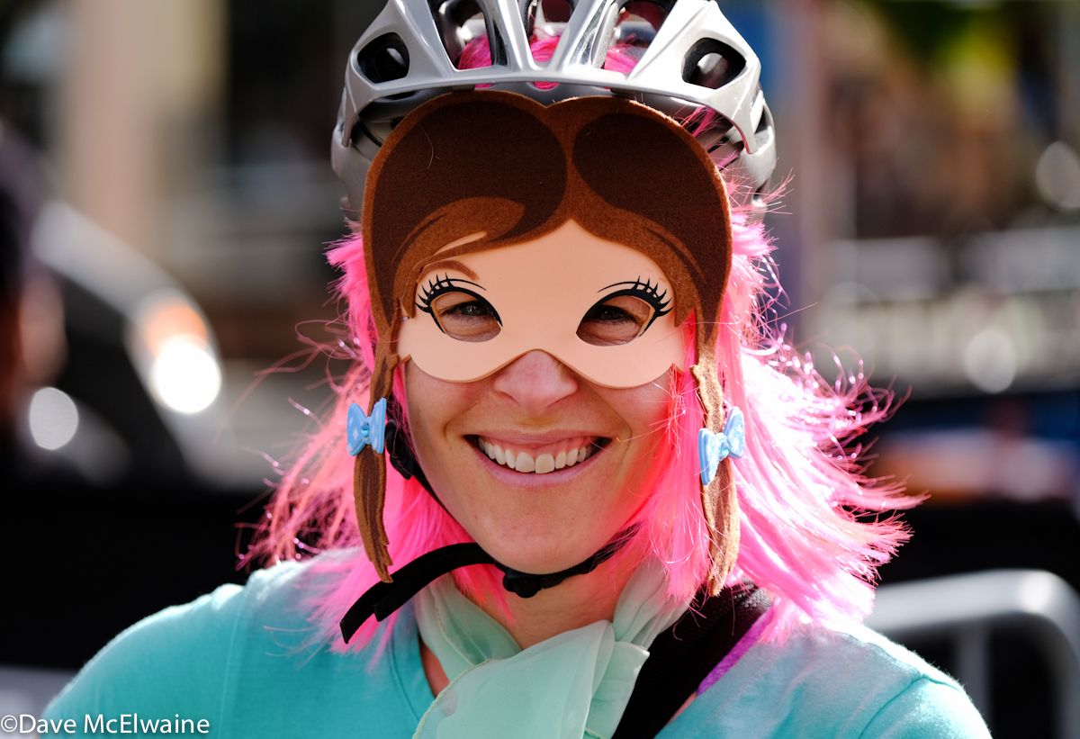 The costumes were varied but everyone had to wear a helmet.