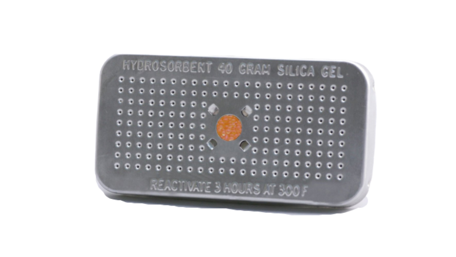 Hydrosorbent metal case silica