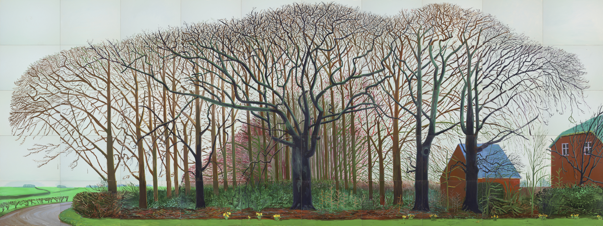 David Hockney, Bigger Trees near Warter or/ou Peinture sur le Motif pourle Nouvel Age Post-Photographique, 2007, oil on canvas
