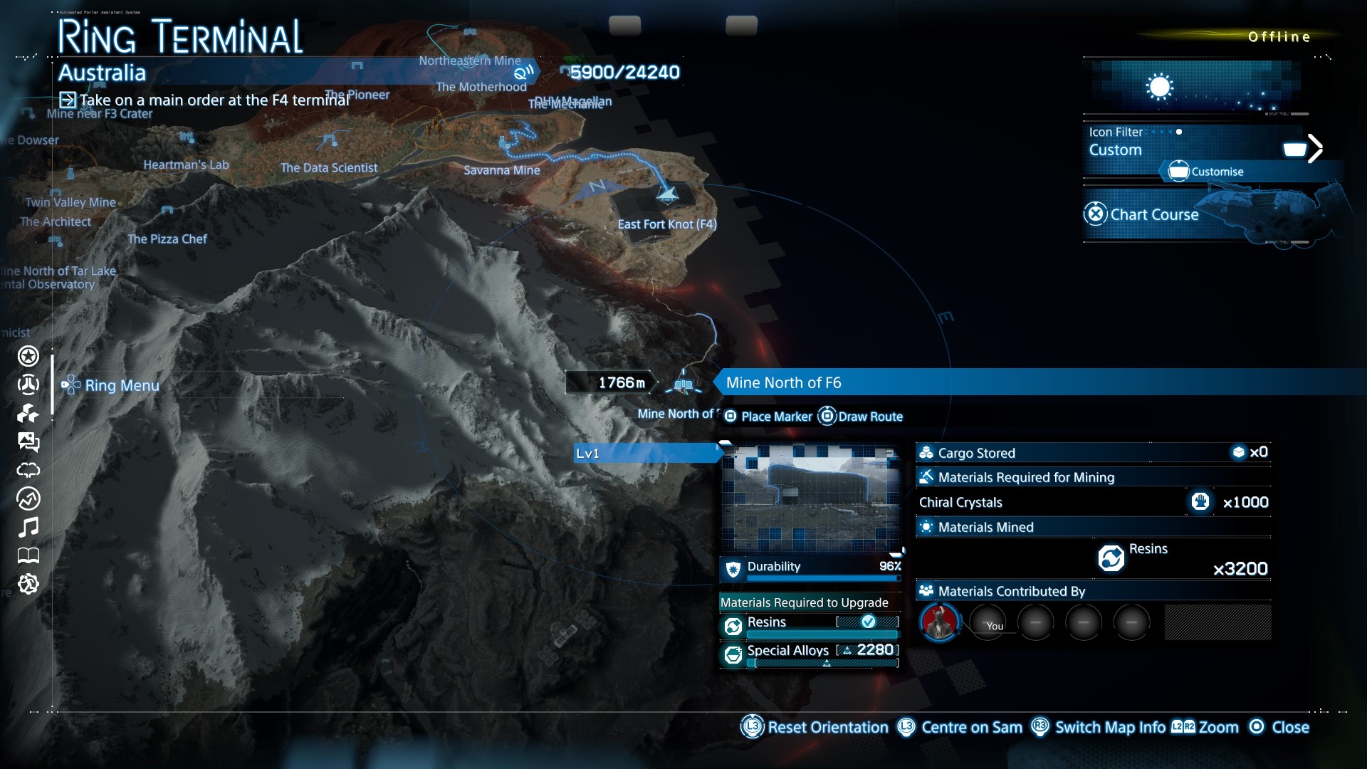 Location of the Death Stranding 2 Mine North of F6