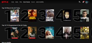 Netflix screenshot showing American Made movie in number one spot