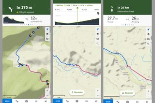 Screenshots of Komoot's map while on a bikepacking loop around Morocco