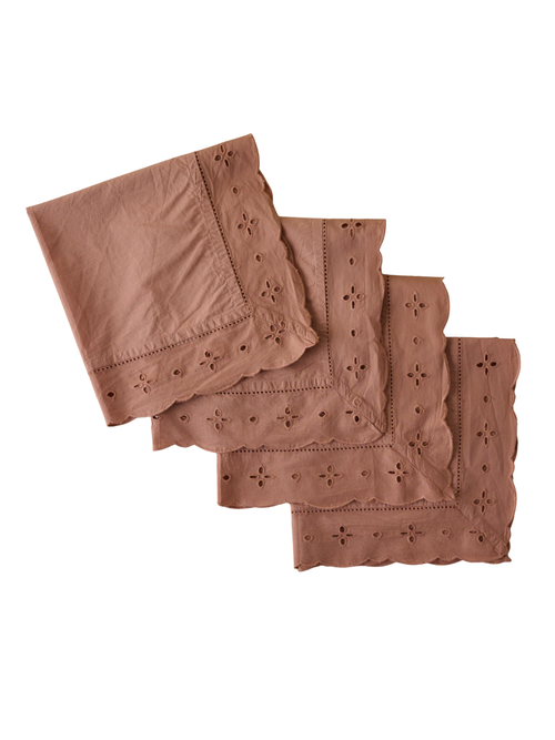 Blush Eyelet Border Napkin Set of Four