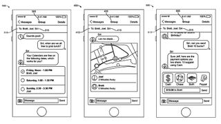 Drawings from Apple's Siri iMessage patent