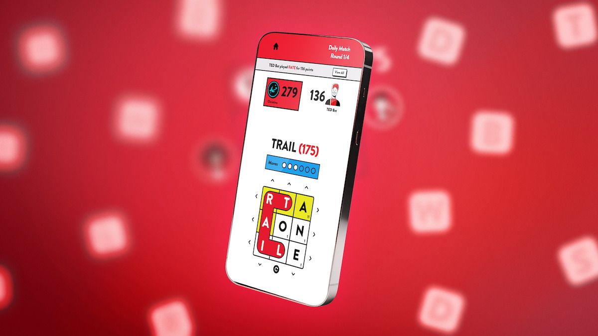 Netflix&#039;s Ted Tumblewords game seen on a phone screen