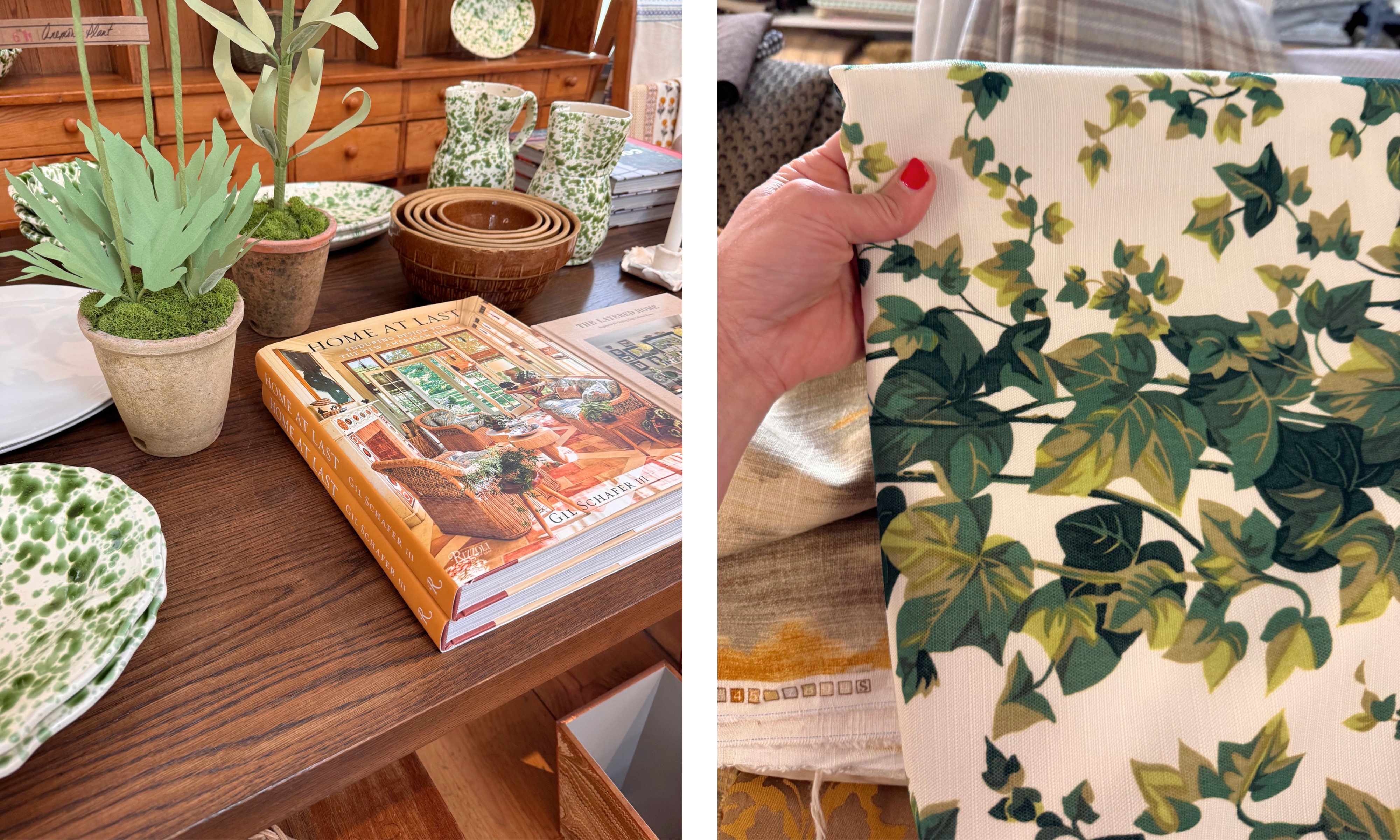 boutique with green items