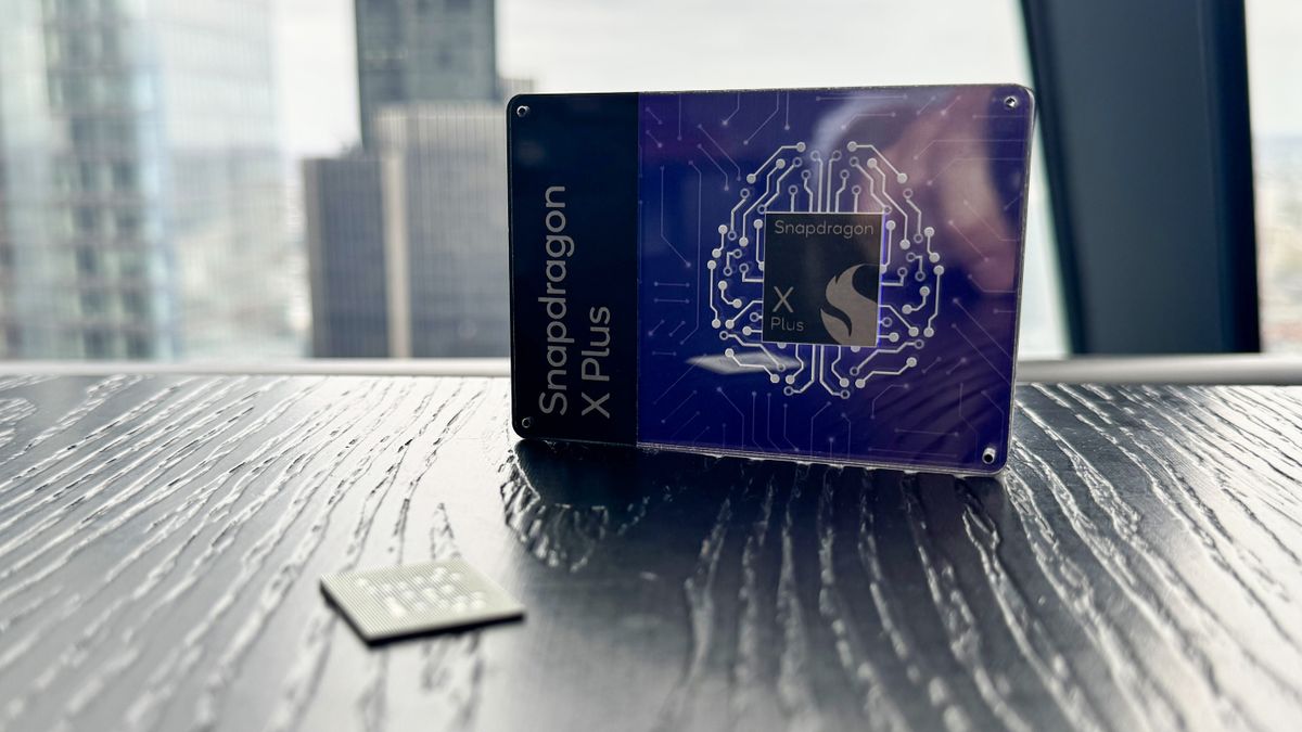 The Qualcomm Snapdragon X Plus laptop processor.