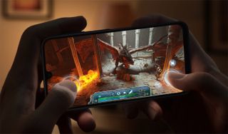 Galaxy A16 running a game.