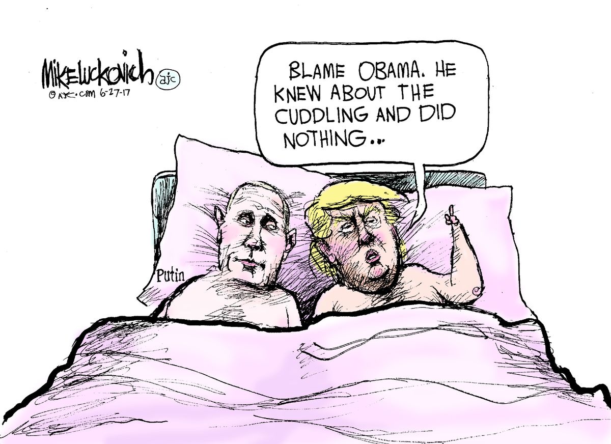 Political Cartoon U S Trump Putin Russian Hacks Election Meddling