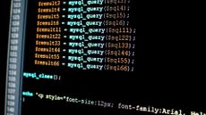 A close-up shot of SQL code representing a SQL injection attack.
