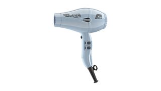 A icy blue coloured Parlux Advance Light Ceramic Ionic Hair Dryer.