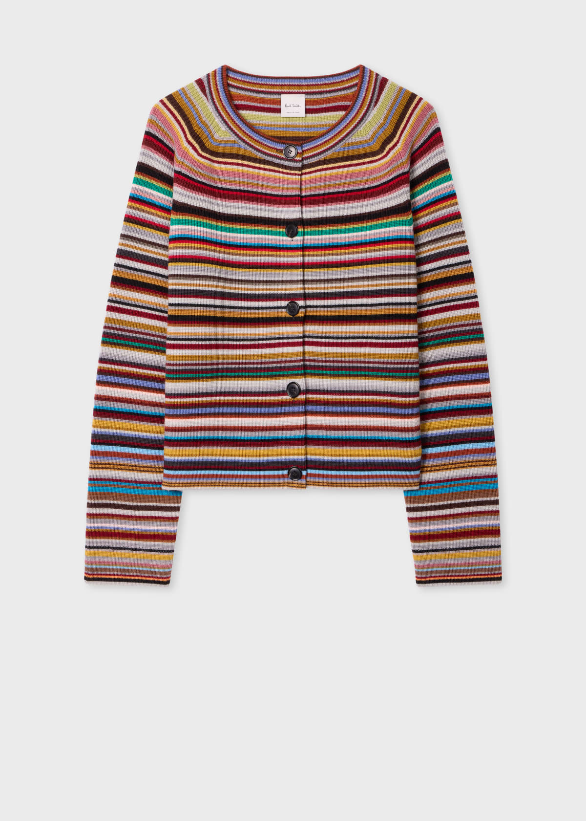 Women's Merino Wool 'signature Stripe' Cardigan - Xs