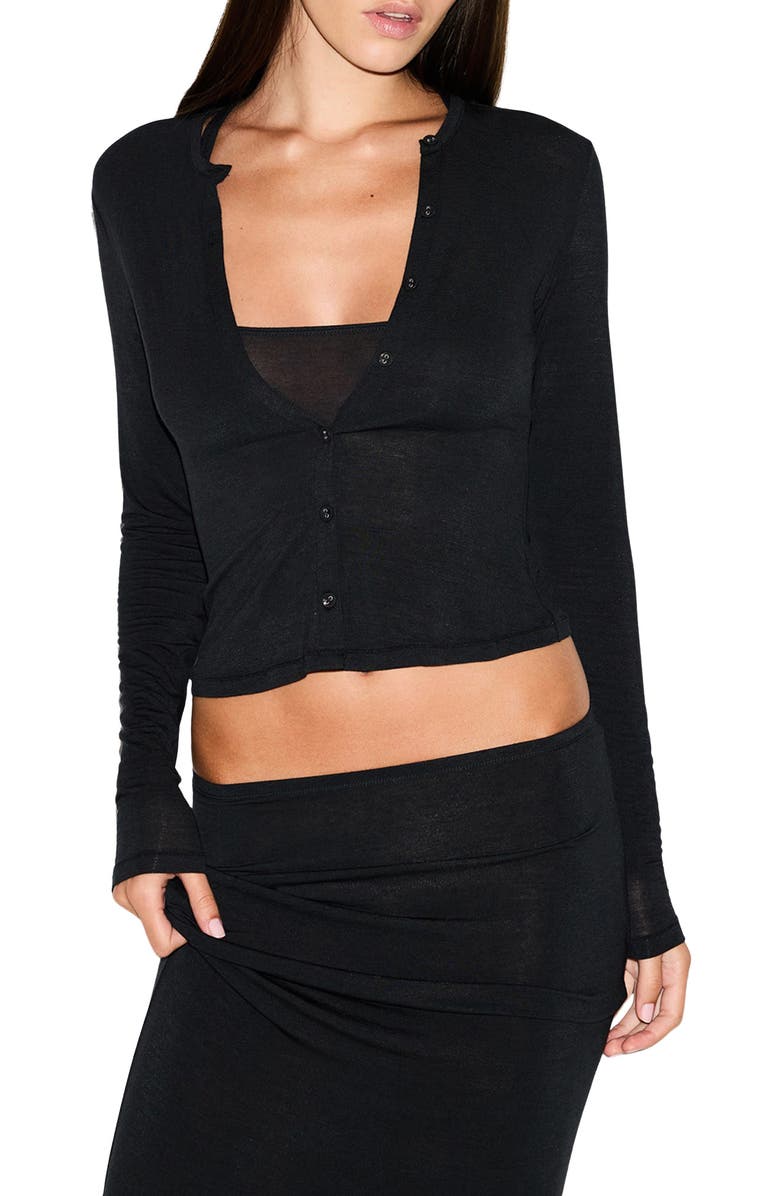 Sheer Modal Blend Cardigan