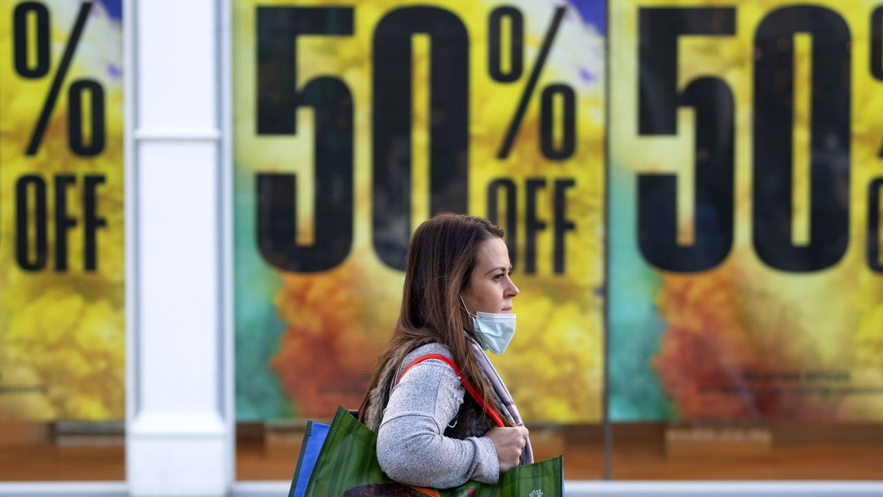 A woman shopping during Black Friday