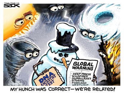 Editorial Cartoon World climate change disasters