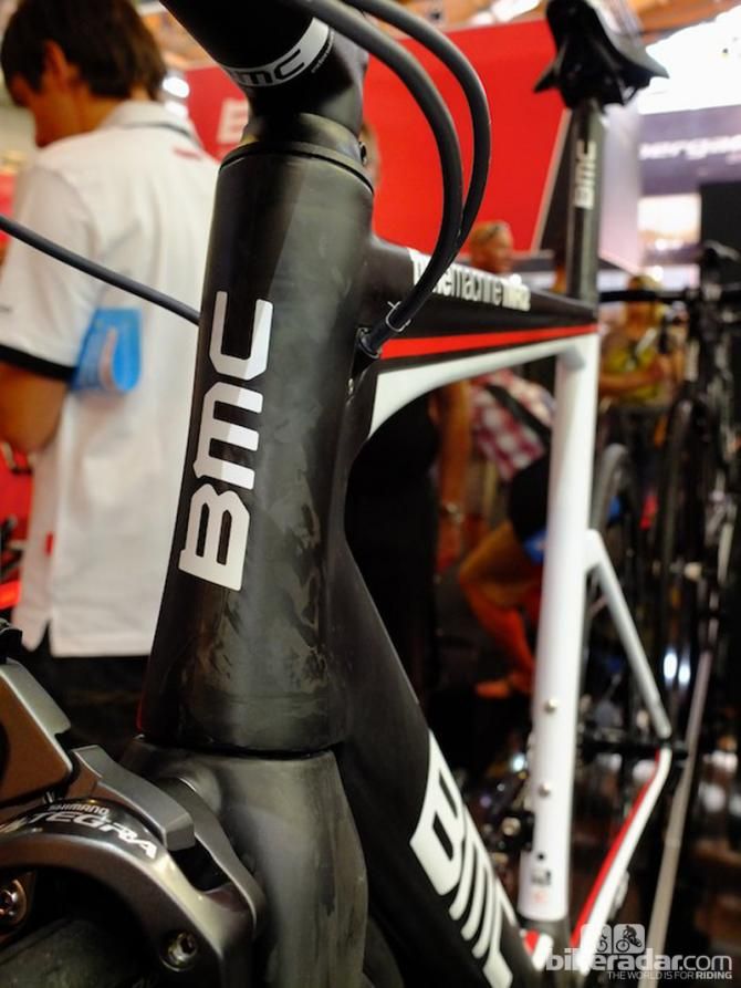 Front view of the TMR02 showing its internal cable routing and conventional head tube