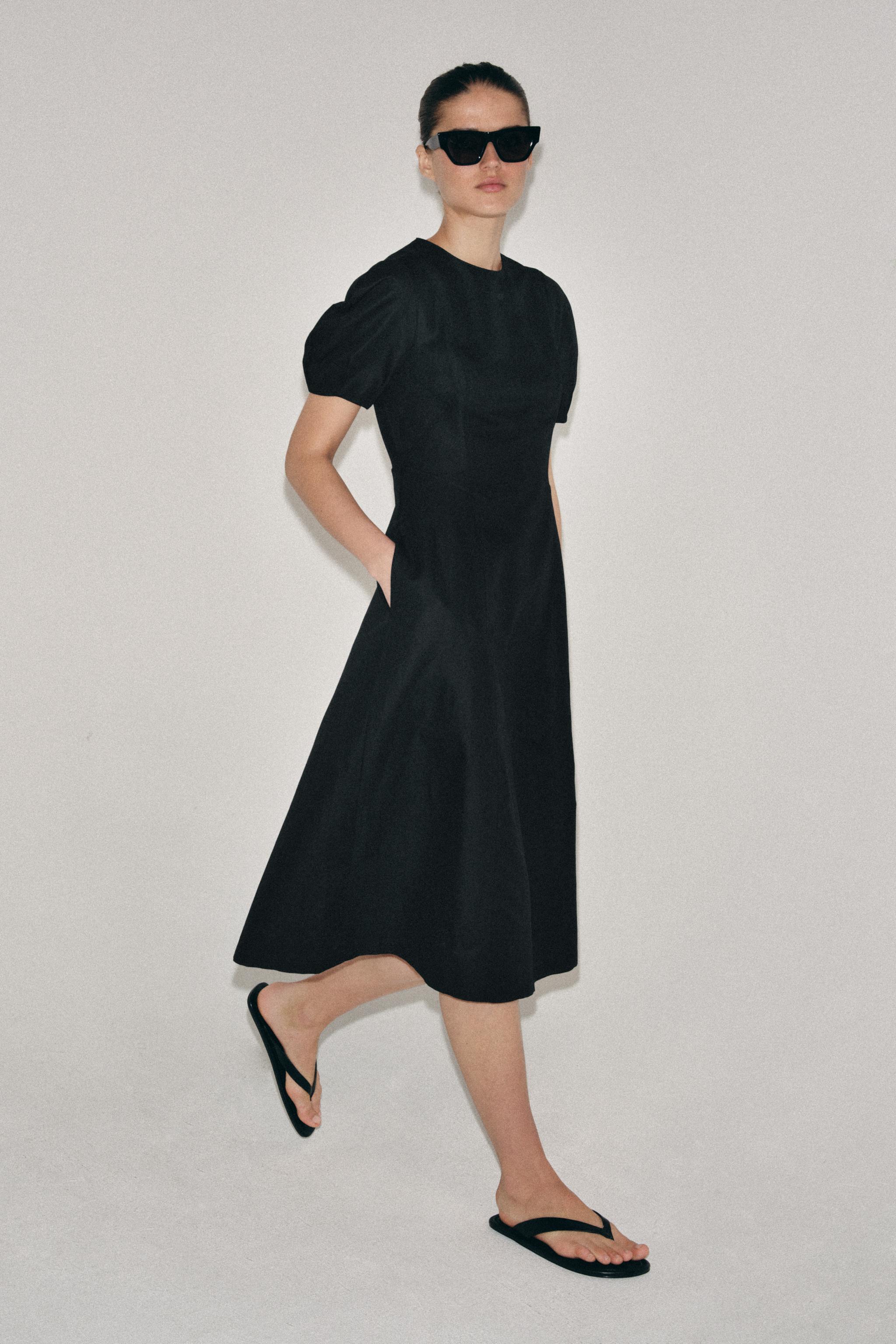 Zw Collection Linen Blend Midi Dress