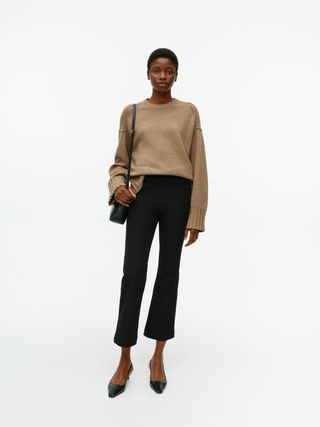 Cropped Cotton Stretch Trousers