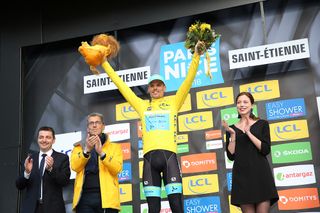 Luis Leon Sanchez (Astana Pro Team) in yellow after stage 4 at Paris-Nice