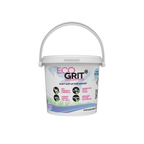 Ecogrit Eco-Friendly Snow & Ice Melt – Pet, Child, & Garden Safe De-Icing Alternative to Rock Salt, Non-Toxic & Enviro Friendly, Safe for Driveways, Walkways & Gardens - 5kg Tub
