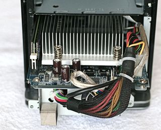The motherboard slides in easily from the front.