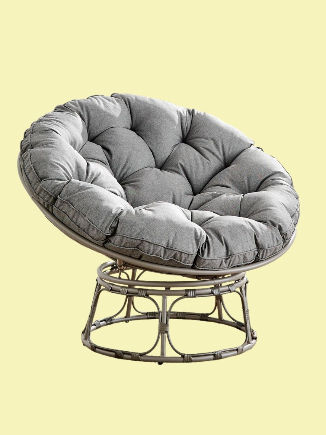 Grey Rattan Garden Papasan Moon Chair