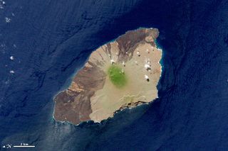 Satellites spied the Galapagos's Pinta Island in April 2009.
