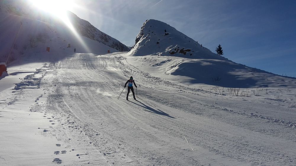 A beautiful day for a ski