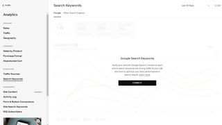 Squarepsace's user page for connecting Google Search Console and analysing SEO