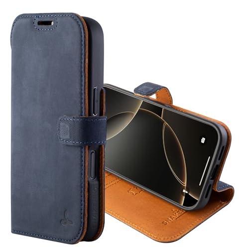 Snakehive Leather Wallet Case for Iphone 17 Pro / 18 Pro (navy)
