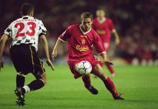 Michael Owen in action for Liverpool against Boavista in the Champions League in September 2001.