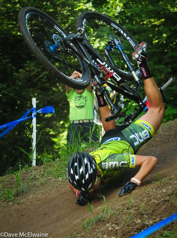 Emily Shields (BMC) survived this crash without injuring herself