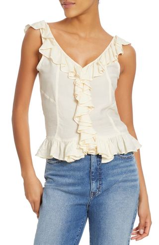 Adelia Ruffle Sleeveless Top