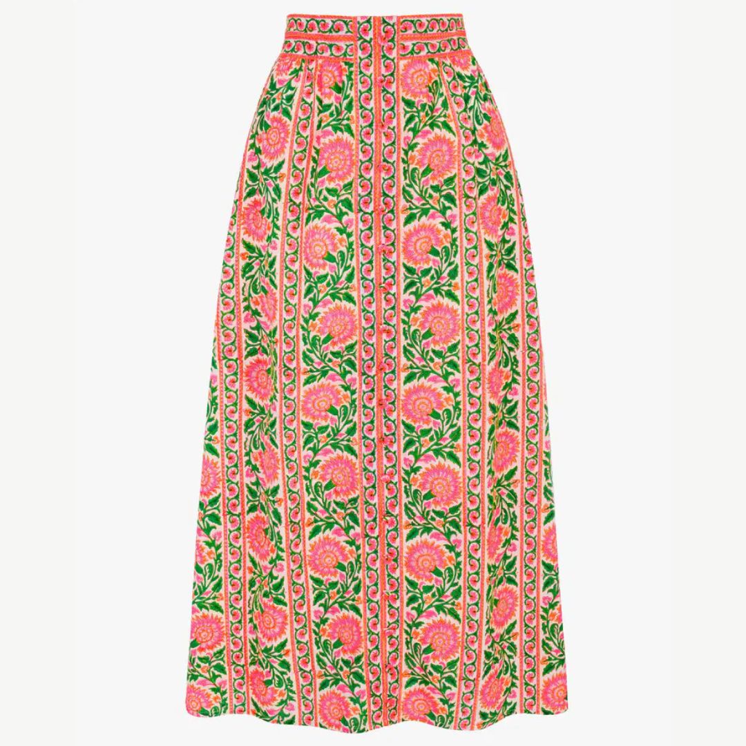 Pink City Prints Neon Peacock Freya Skirt