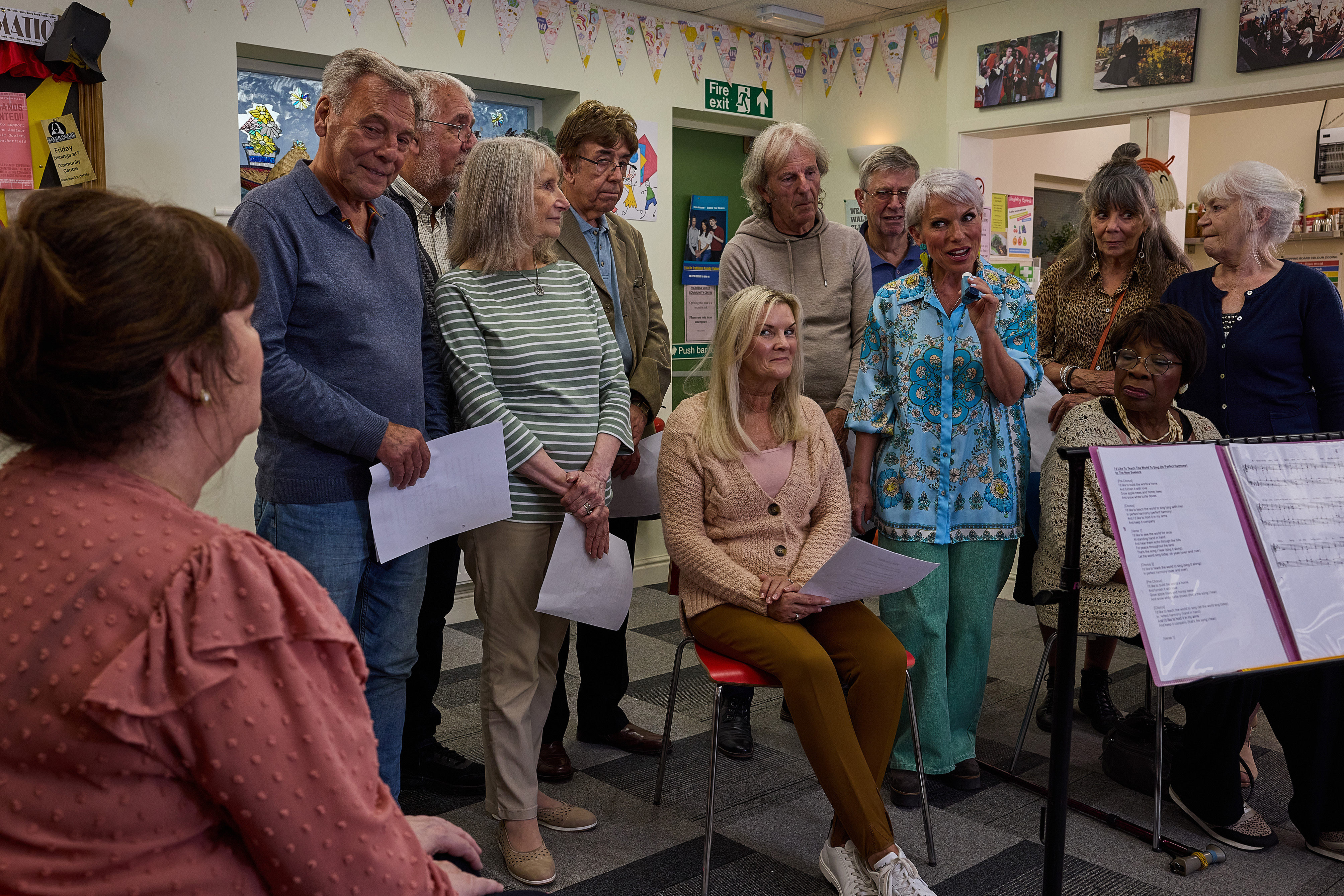 Debbie and the choir group in Coronation Street