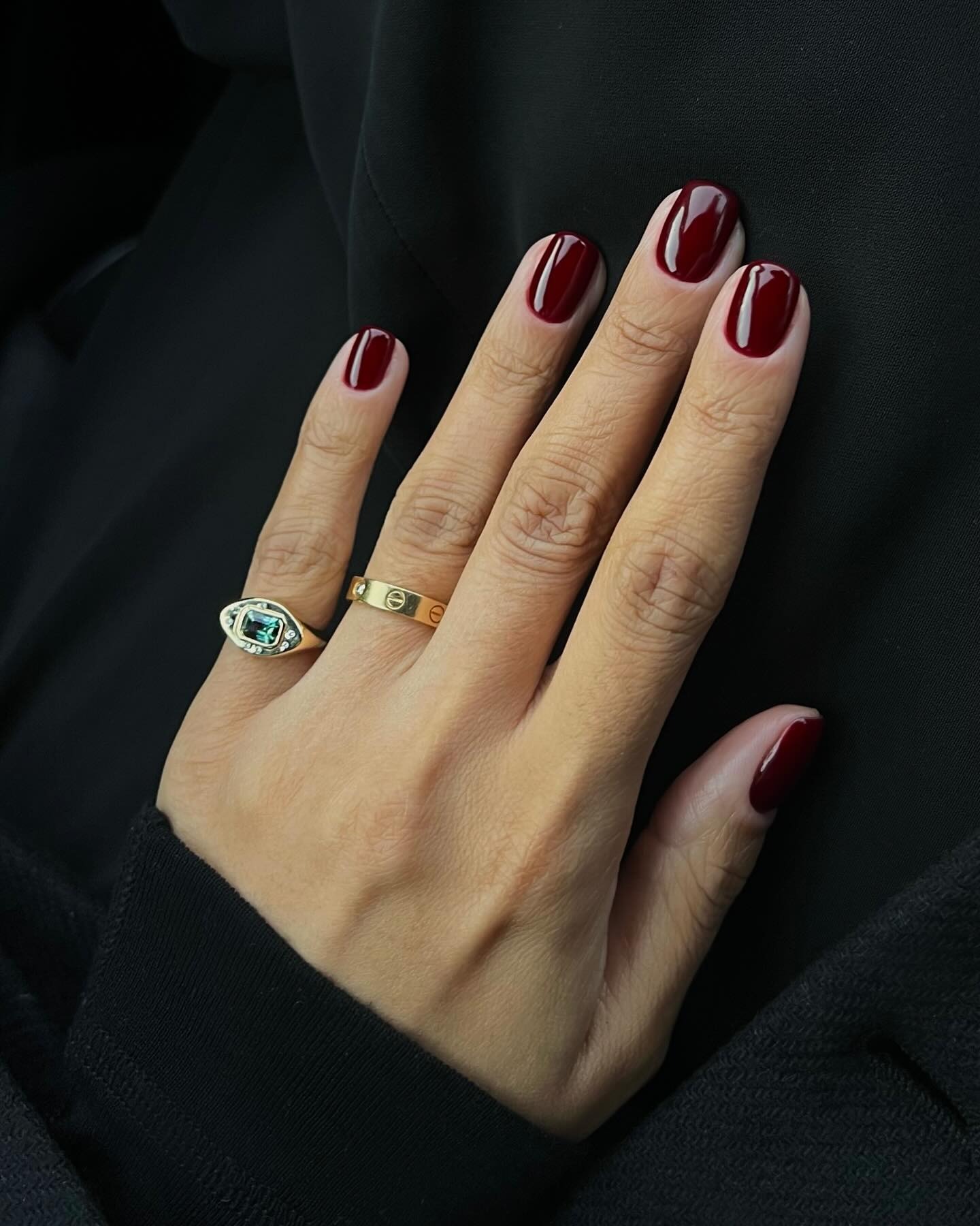 Oxblood nails.